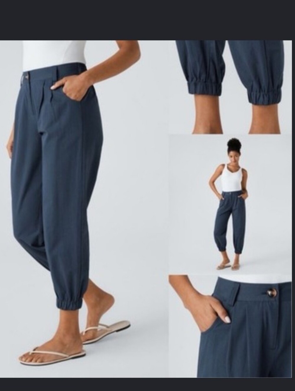 Halara Mid Rise Casual Joggers with Pockets - Picture 5 of 9